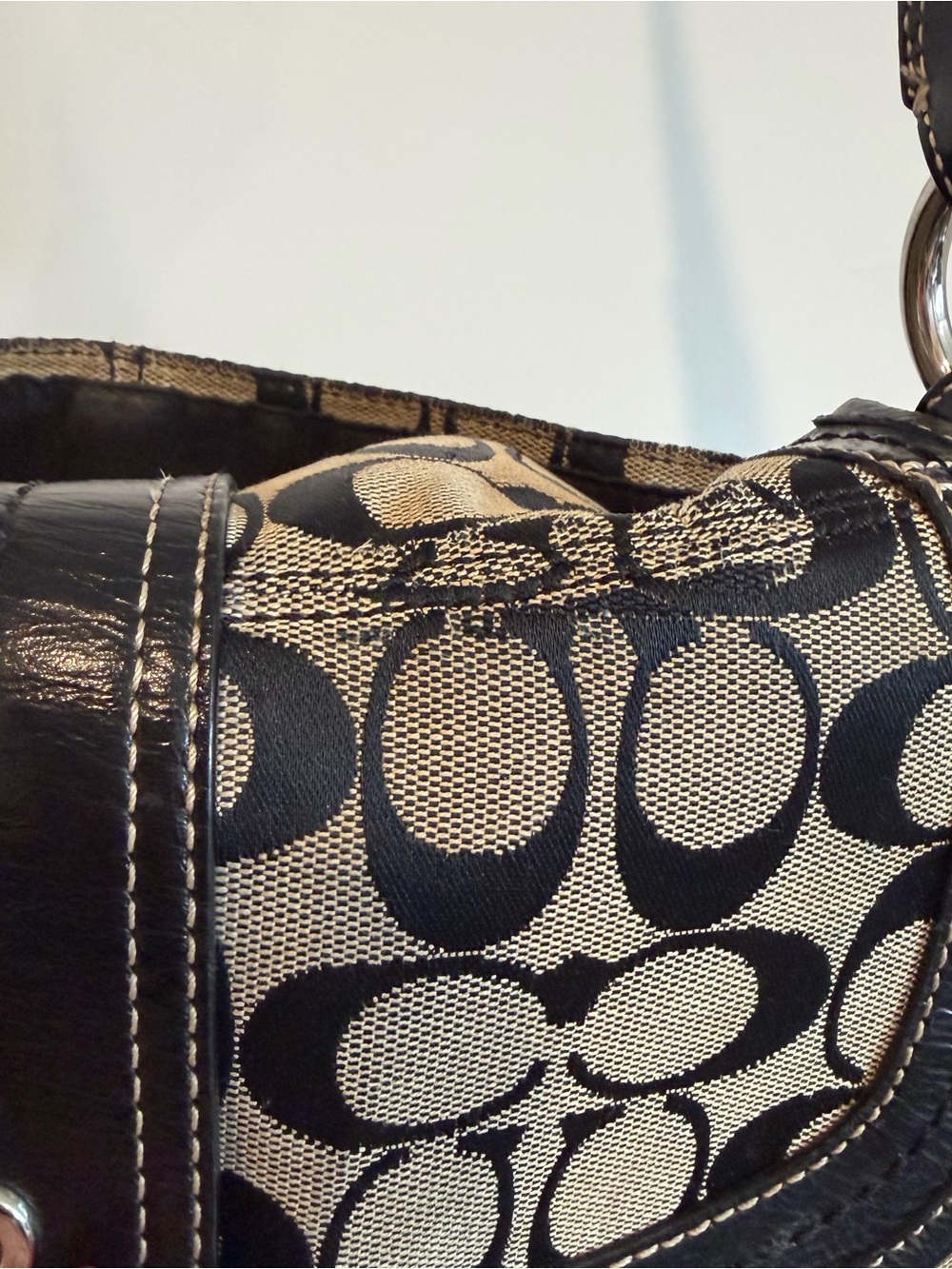 Coach Soho Signature Pleated Buckle Flap Shoulder Bag F15203 - Picture 5 of 11